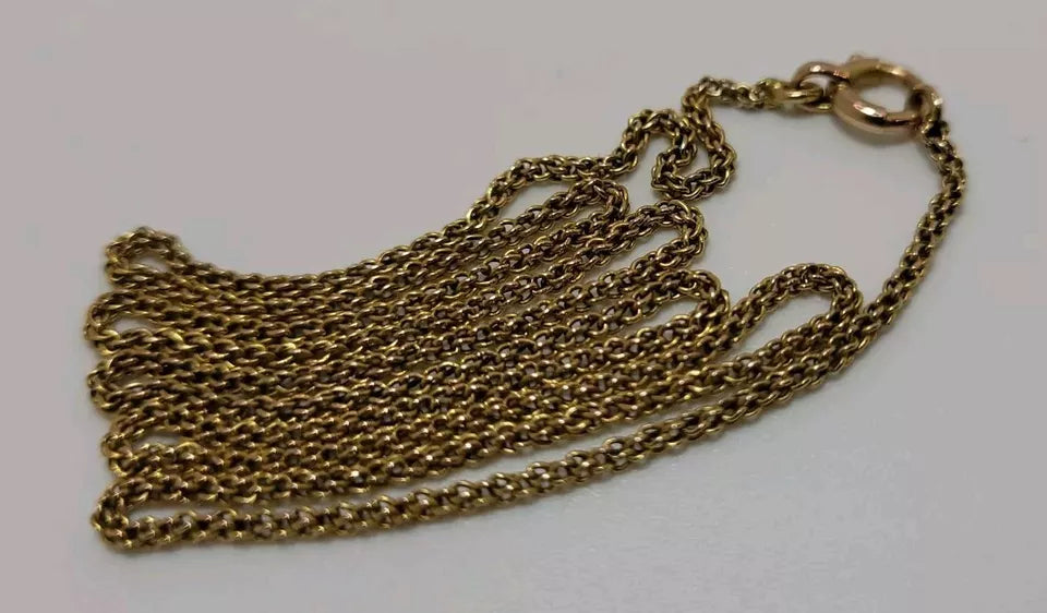 Edwardian Chain Rose Gold 15ct 6.5g Twisted Box Link Bolt Ring Postage Available