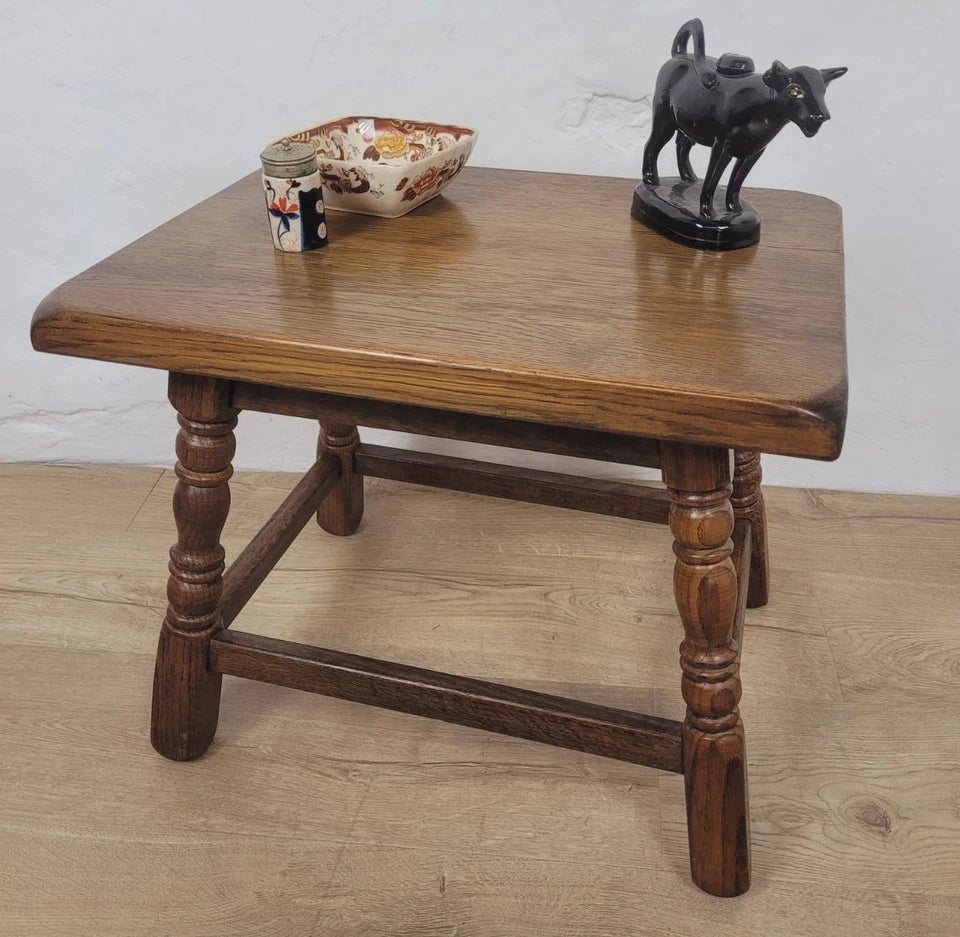 Oak Occasional Side Table Vintage Rectangular Country Postage Available