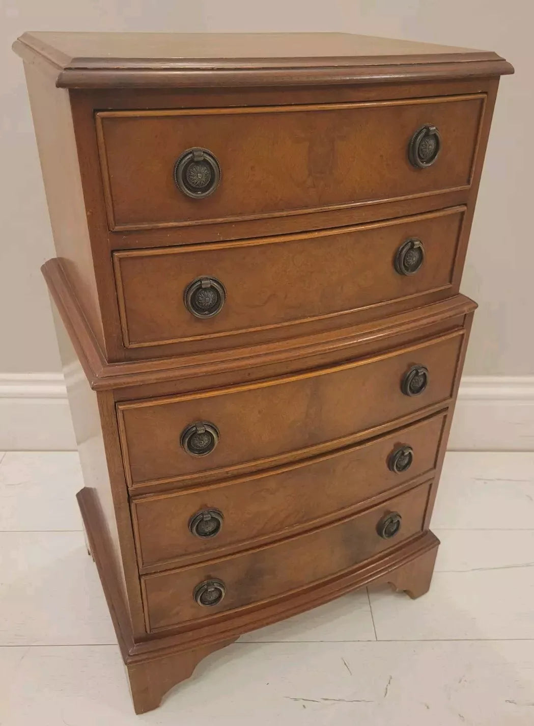 Walnut Chest Of Drawers Vintage Mid 20th Century Postage Available