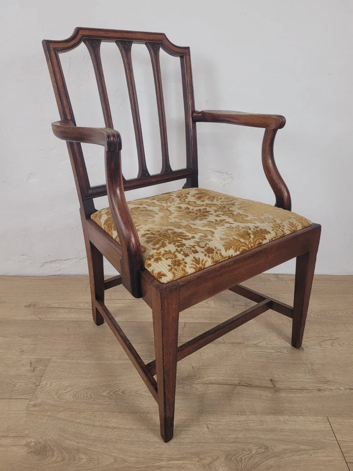 Victorian Dining Chairs Set 4 Carved Floral Upholstery 19thC Postage Available