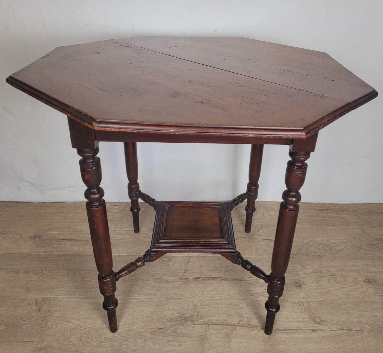 Edwardian Octagonal Table Occasional Shelf Mahogany Postage Available