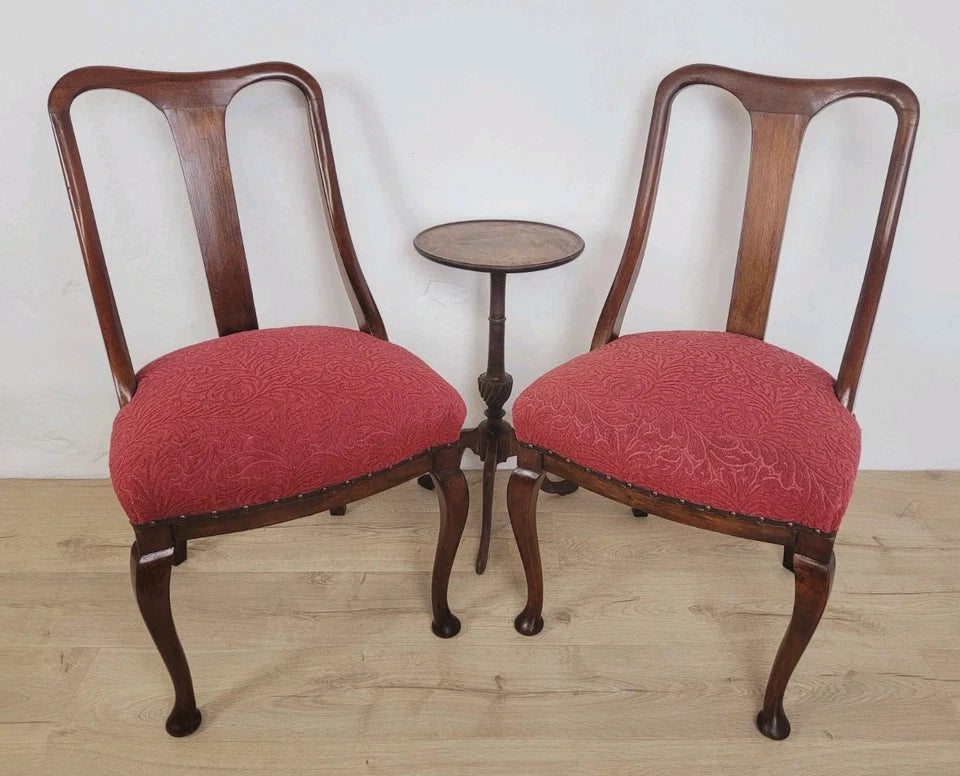 Vintage Dining Chairs Set Of 4 1950s Queen Anne Legs High Back Postage Available