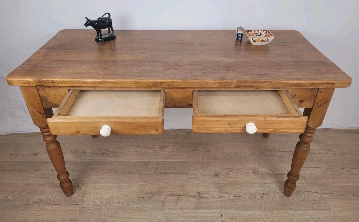 Victorian Kitchen Table Pine Porcelain Farmhouse Rustic 19thC Delivery Available