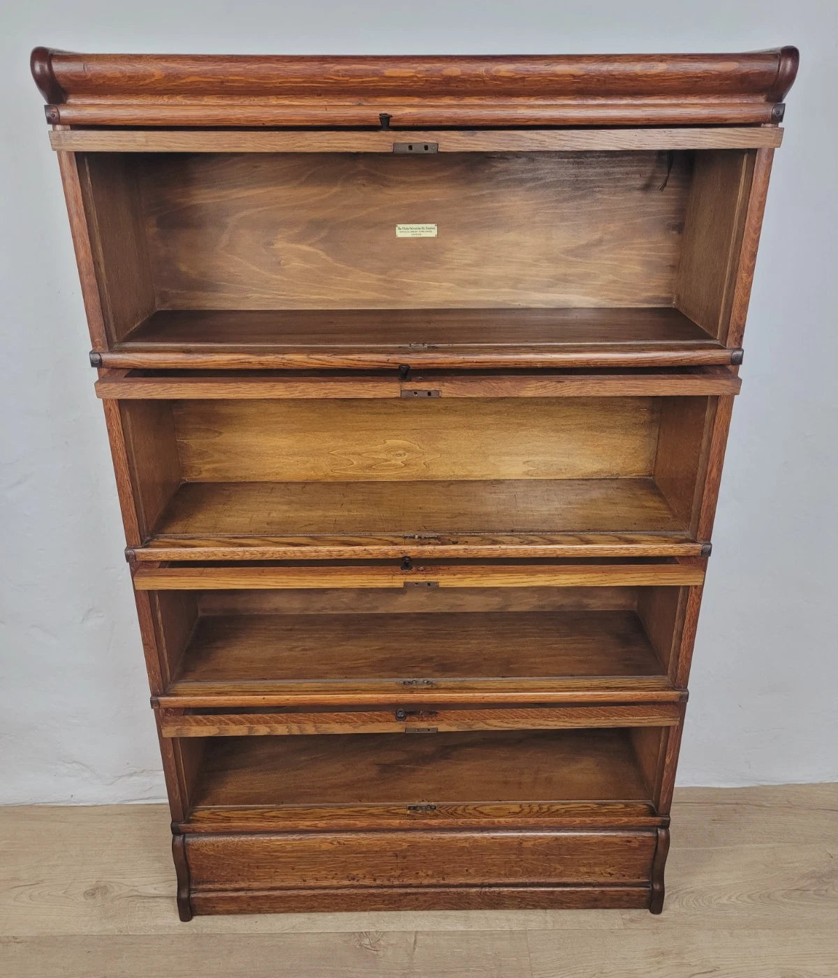 Globe Wernicke Bookcase Stackable Glass Doors Oak Antique Delivery Available