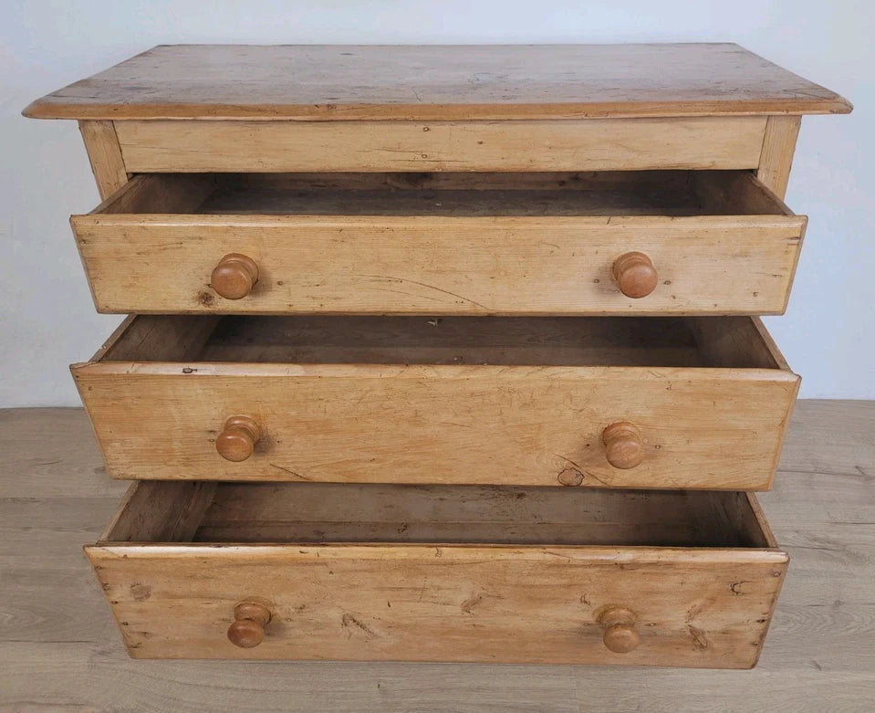 Victorian Chest of Drawers Farmhouse Pine 3 Drawer 19thC Delivery Available