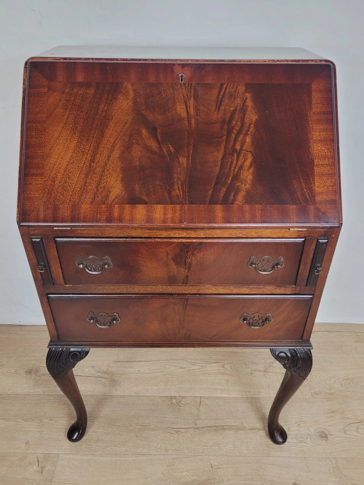 Vintage Writing Desk Bureau Ladies Queen Anne 1940 Lock & Key Delivery Available