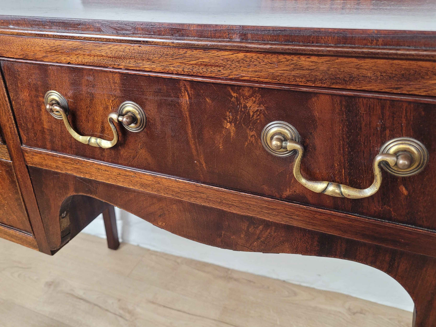 Vintage Ladies Writing Desk Mahogany 1950s Swan Neck Handles Delivery Available
