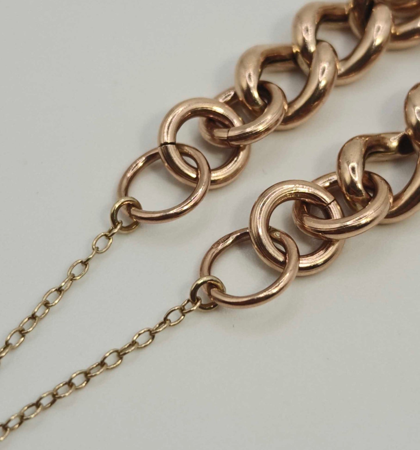 Vintage Heart Padlock Bracelet 9ct Rose Gold Curb Link Unisex Postage Available