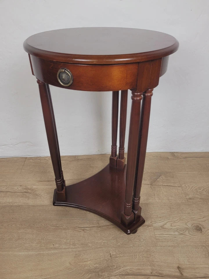 Vintage Occasional Table Circular Regency Style Drawer Postage Available