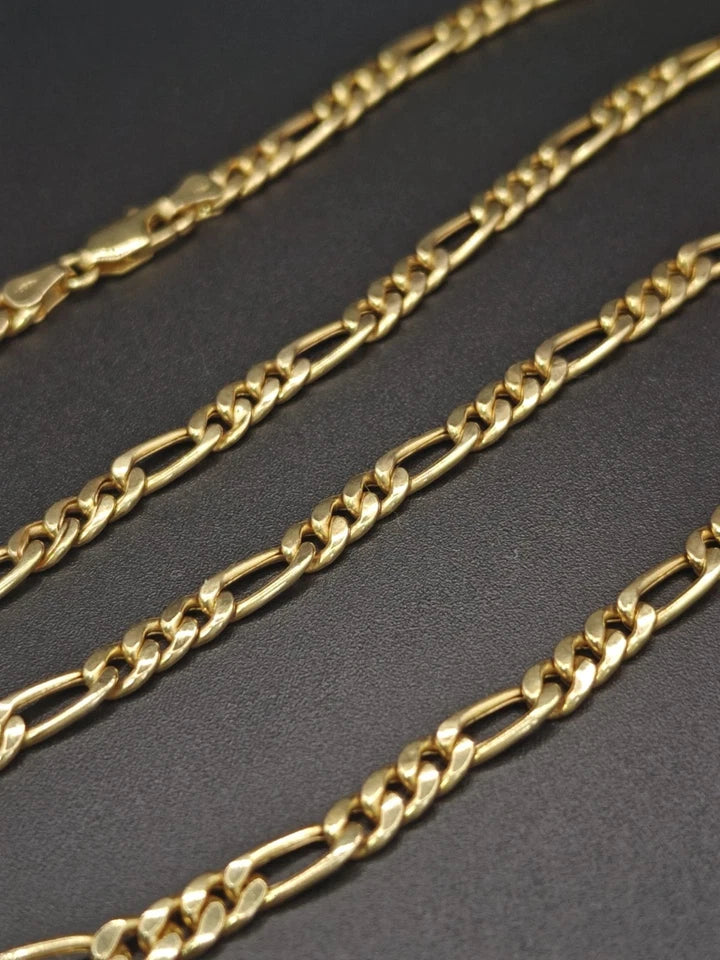 18ct Gold Figaro Necklace 13.3g Lobster Clasp Yellow Postage Available