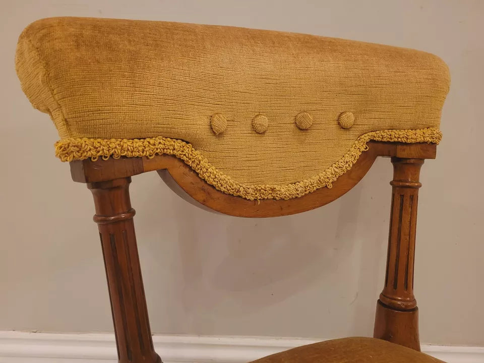 Victorian Nursing Chair Walnut Upholstered Castors 19thC Postage Available