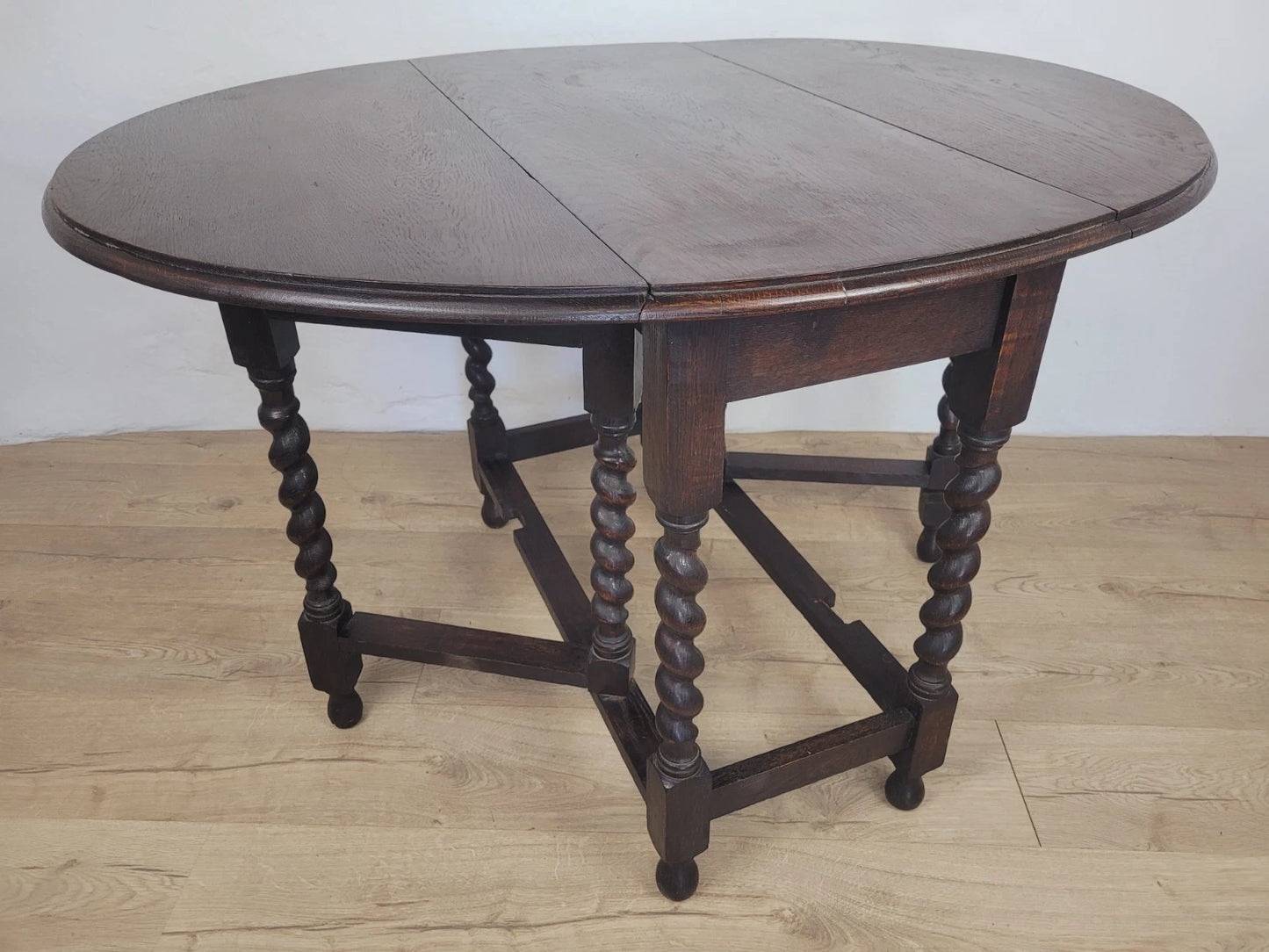 Vintage Drop Leaf Table Gateleg Barley Twist Oak 1930's Delivery Available