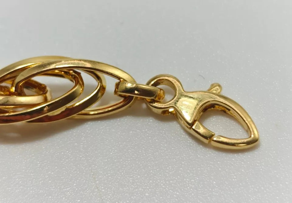 Rare Twisted Oval 9ct Gold Bracelet 7.5"
