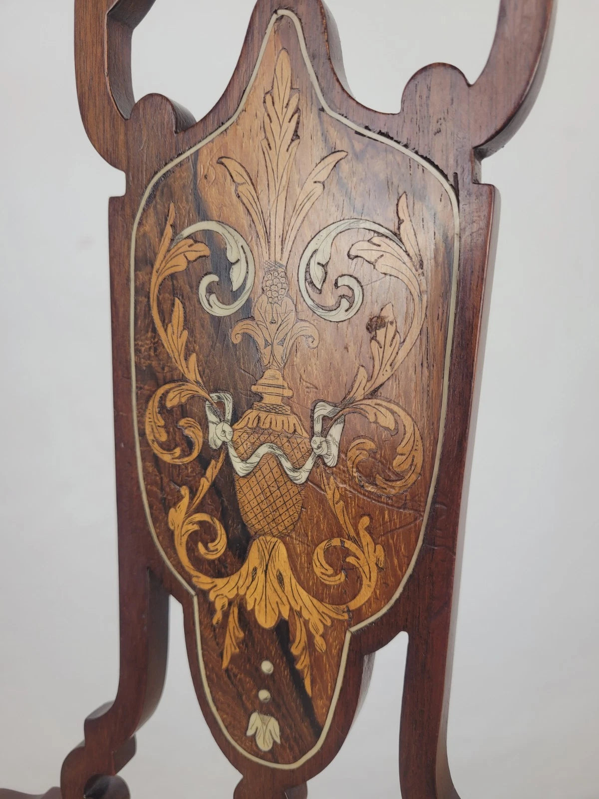 Edwardian Bedroom Chair Inlaid Floral Upholstery Cabriole Legs Postage Available