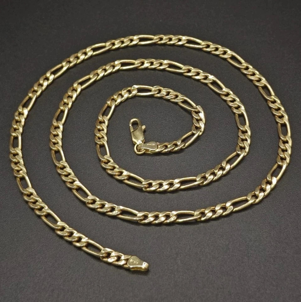 18ct Gold Figaro Necklace 13.3g Lobster Clasp Yellow Postage Available