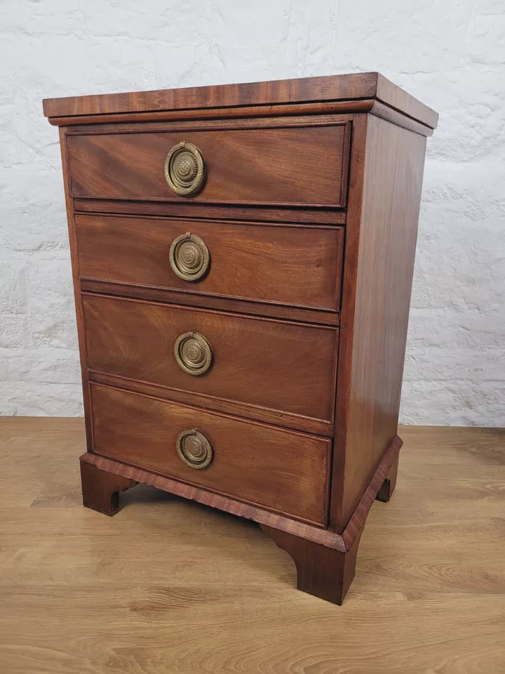 Regency Chest Of Drawers Brass Handles Mahogany Antique Postage Available