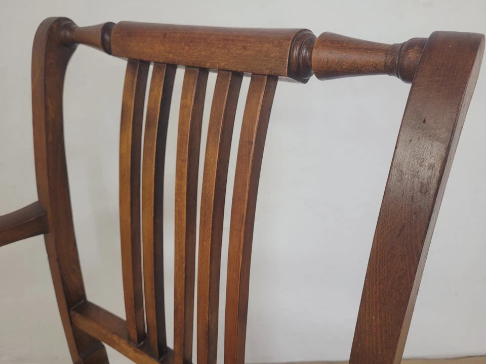19th Century Armchair Ash & Elm Country Rush Seat Antique Postage Available