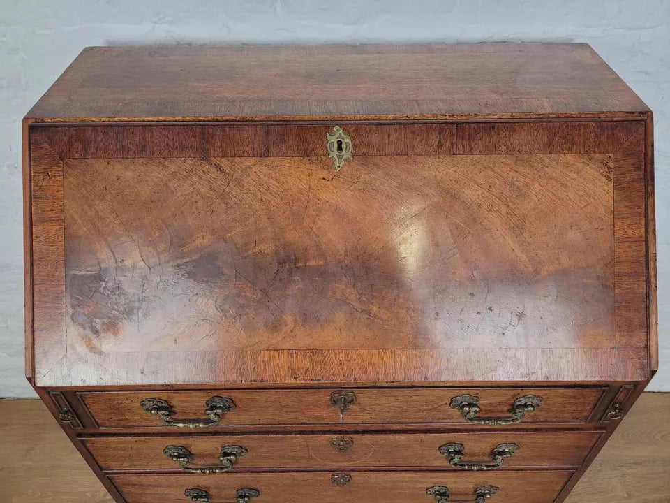Vintage Writing Bureau Desk Hidden Storage Brass Handles Delivery Available