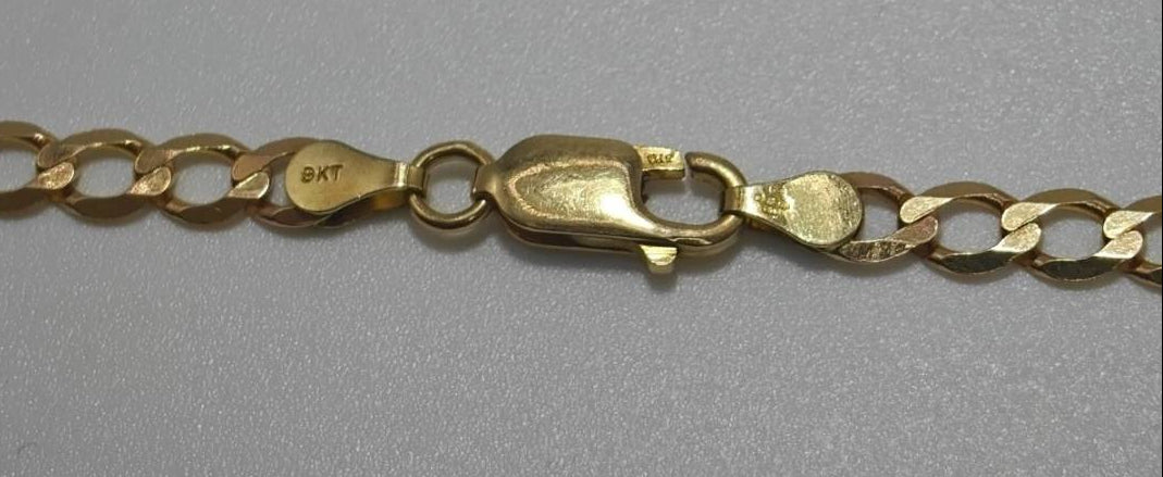 Flat Curb Necklace Gold 9ct 18.7 Inch Postage Available