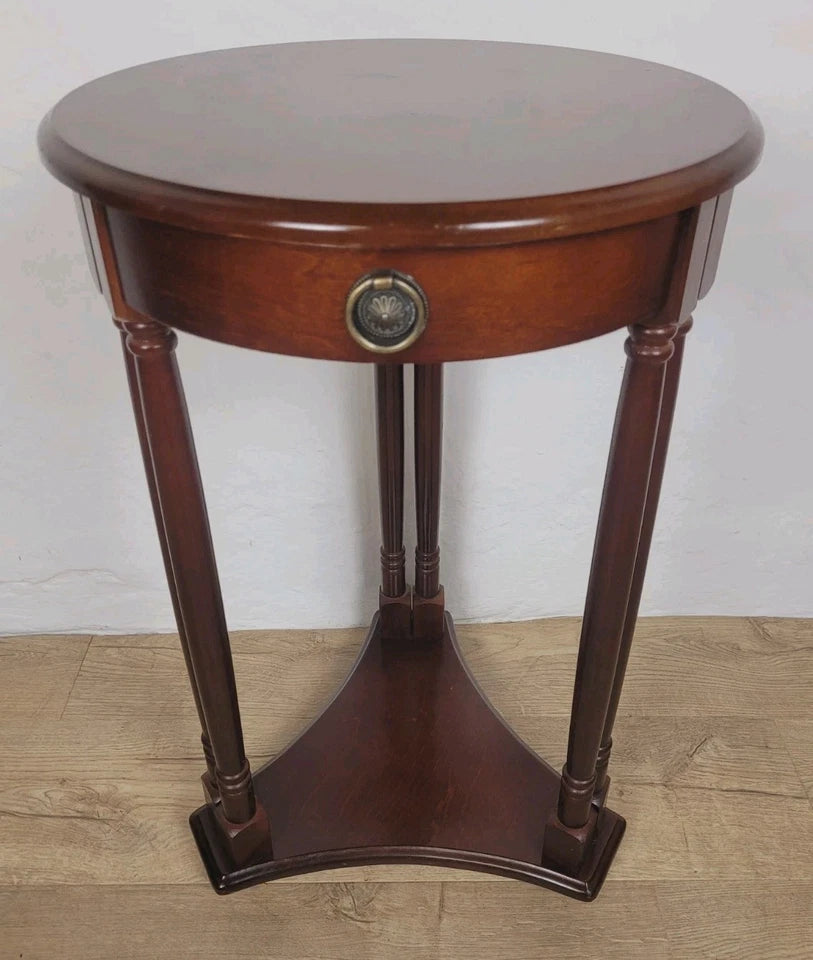Vintage Occasional Table Circular Regency Style Drawer Postage Available