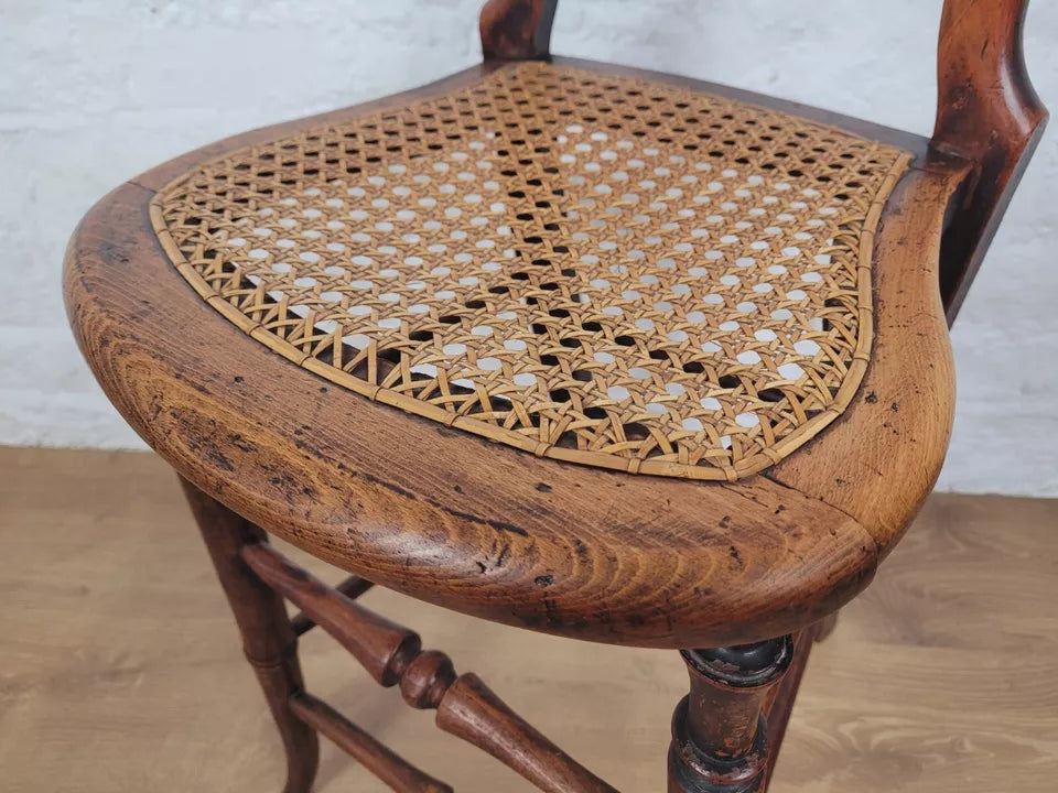 Victorian Child's High Chair Balloon Back Bergere Beech 19thC Postage Available
