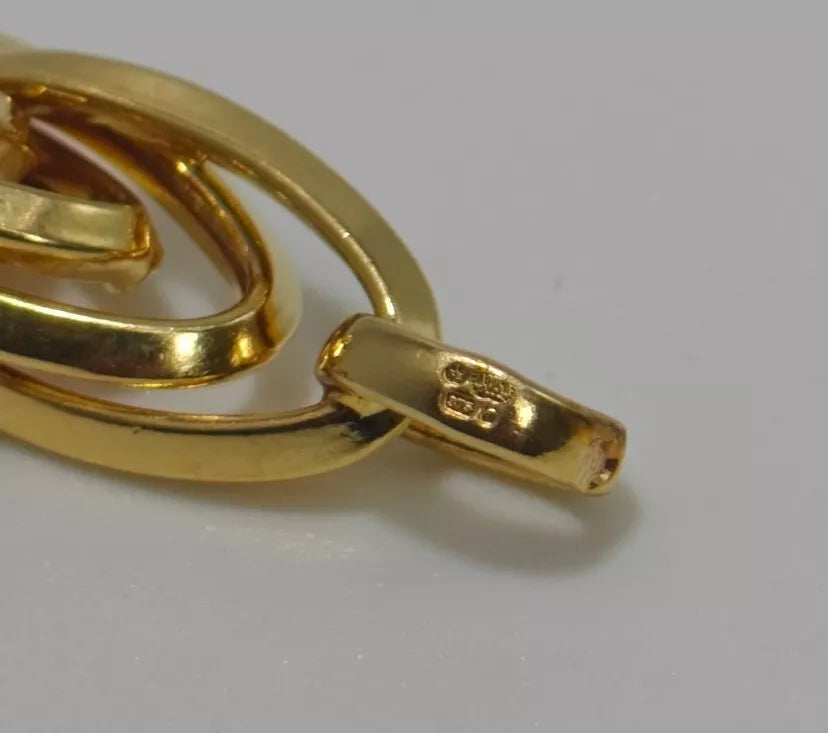 Rare Twisted Oval 9ct Gold Bracelet 7.5"