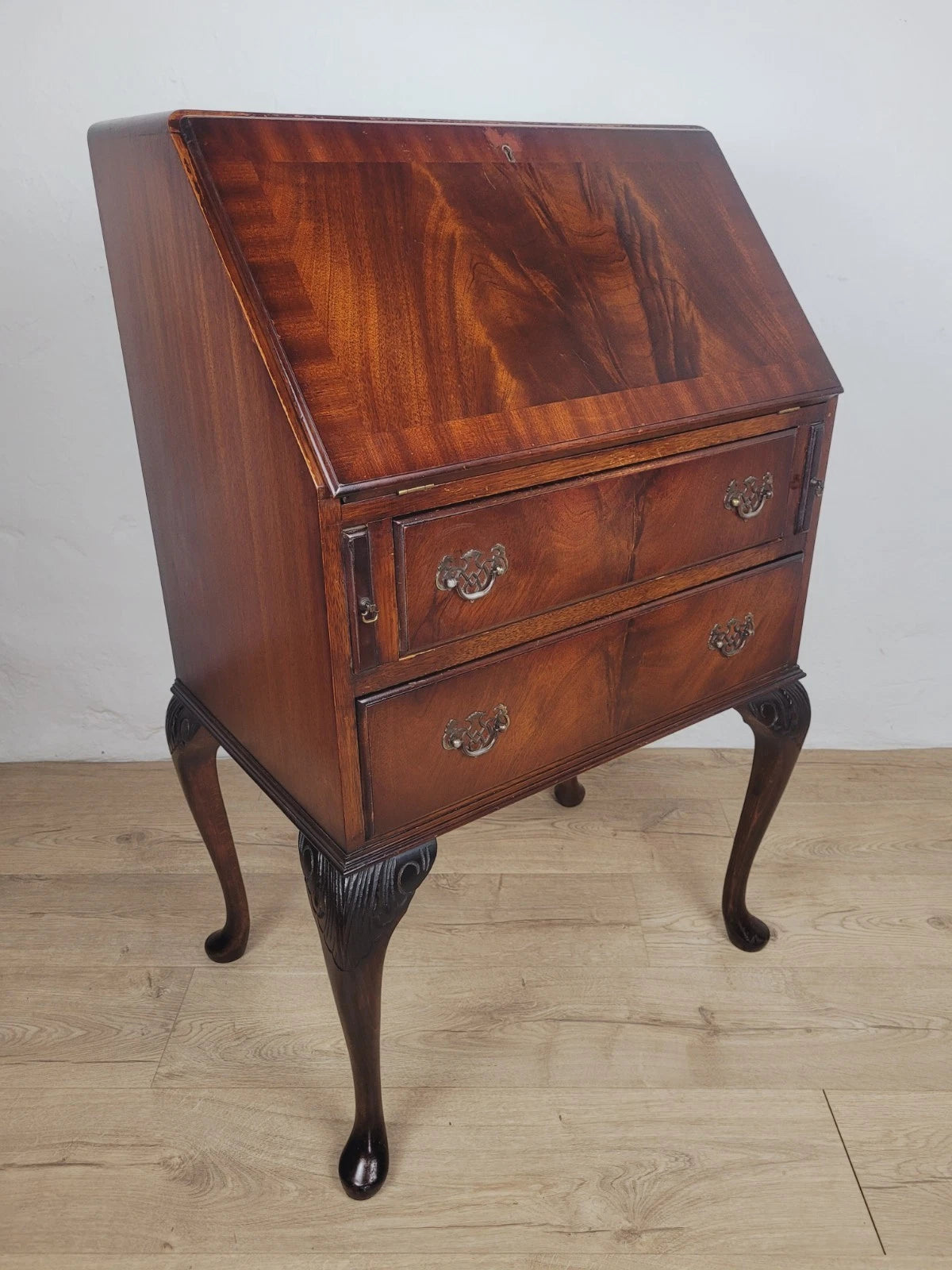 Vintage Writing Desk Bureau Ladies Queen Anne 1940 Lock & Key Delivery Available