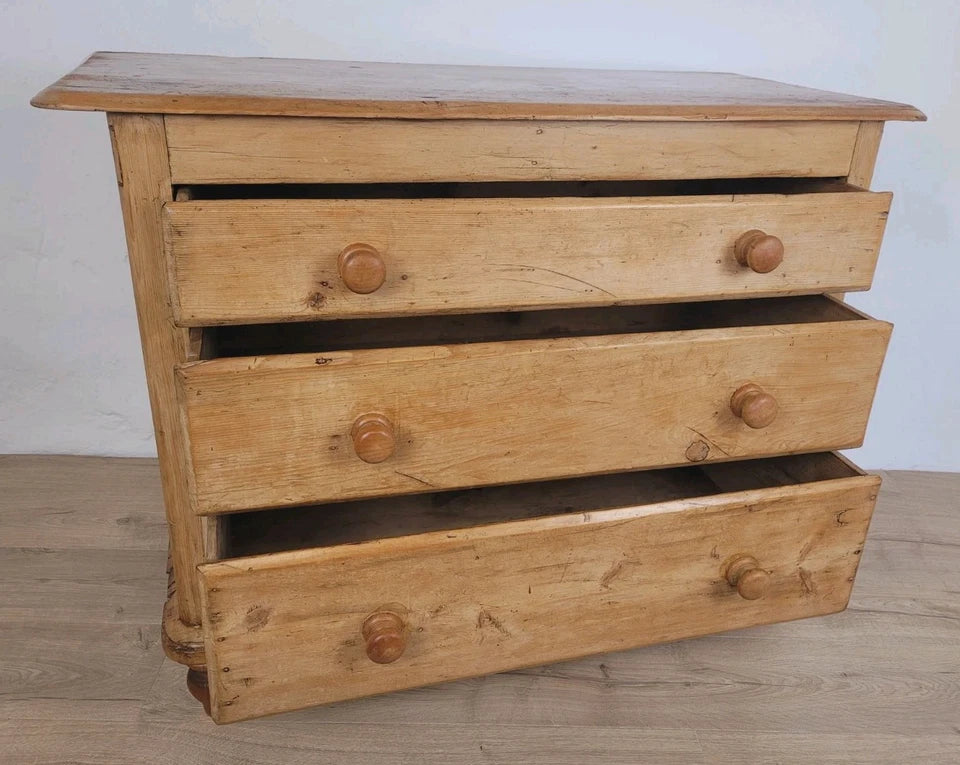 Victorian Chest of Drawers Farmhouse Pine 3 Drawer 19thC Delivery Available