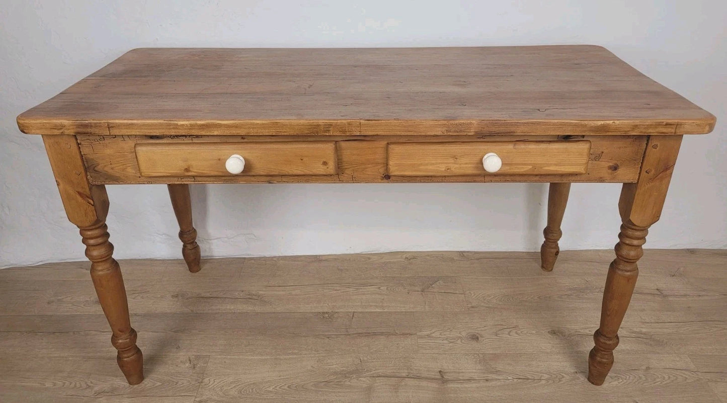 Victorian Kitchen Table Pine Porcelain Farmhouse Rustic 19thC Delivery Available