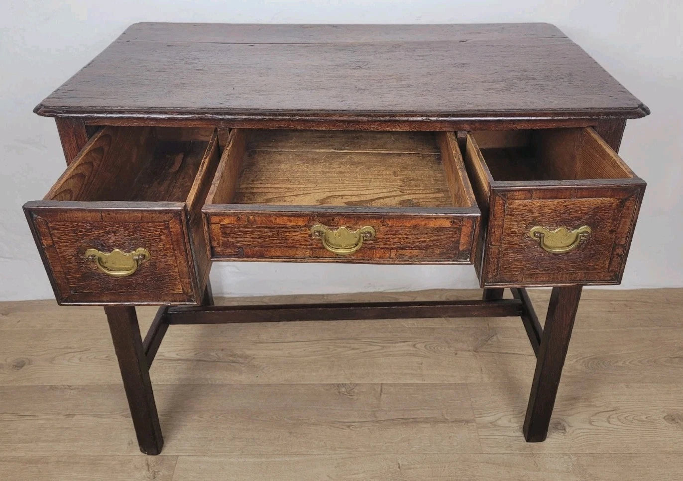 Georgian Side Table Lowboy Desk English Oak 18thC Antique Delivery Available