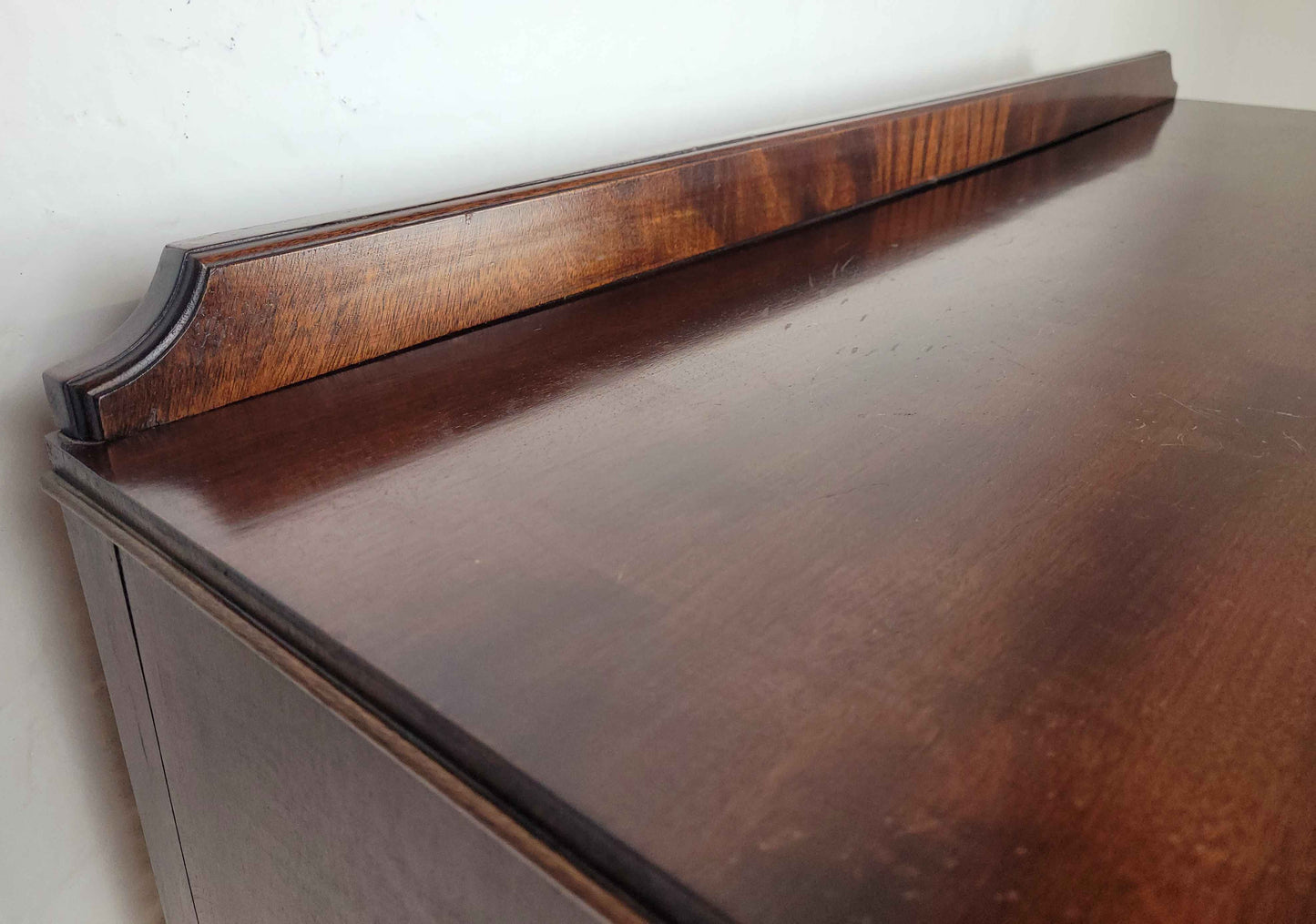 Vintage Ladies Writing Desk Mahogany 1950s Swan Neck Handles Delivery Available