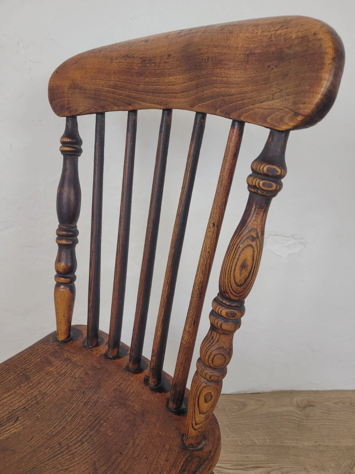 Elm Victorian Kitchen Chair Country Spindle Back Antique Postage Available