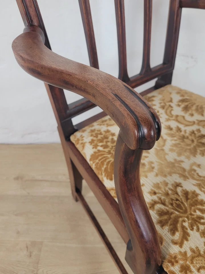 Victorian Dining Chairs Set 4 Carved Floral Upholstery 19thC Postage Available