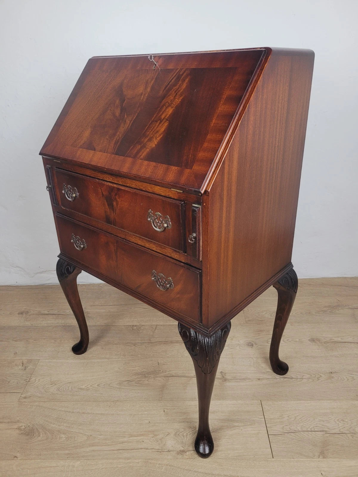 Vintage Writing Desk Bureau Ladies Queen Anne 1940 Lock & Key Delivery Available