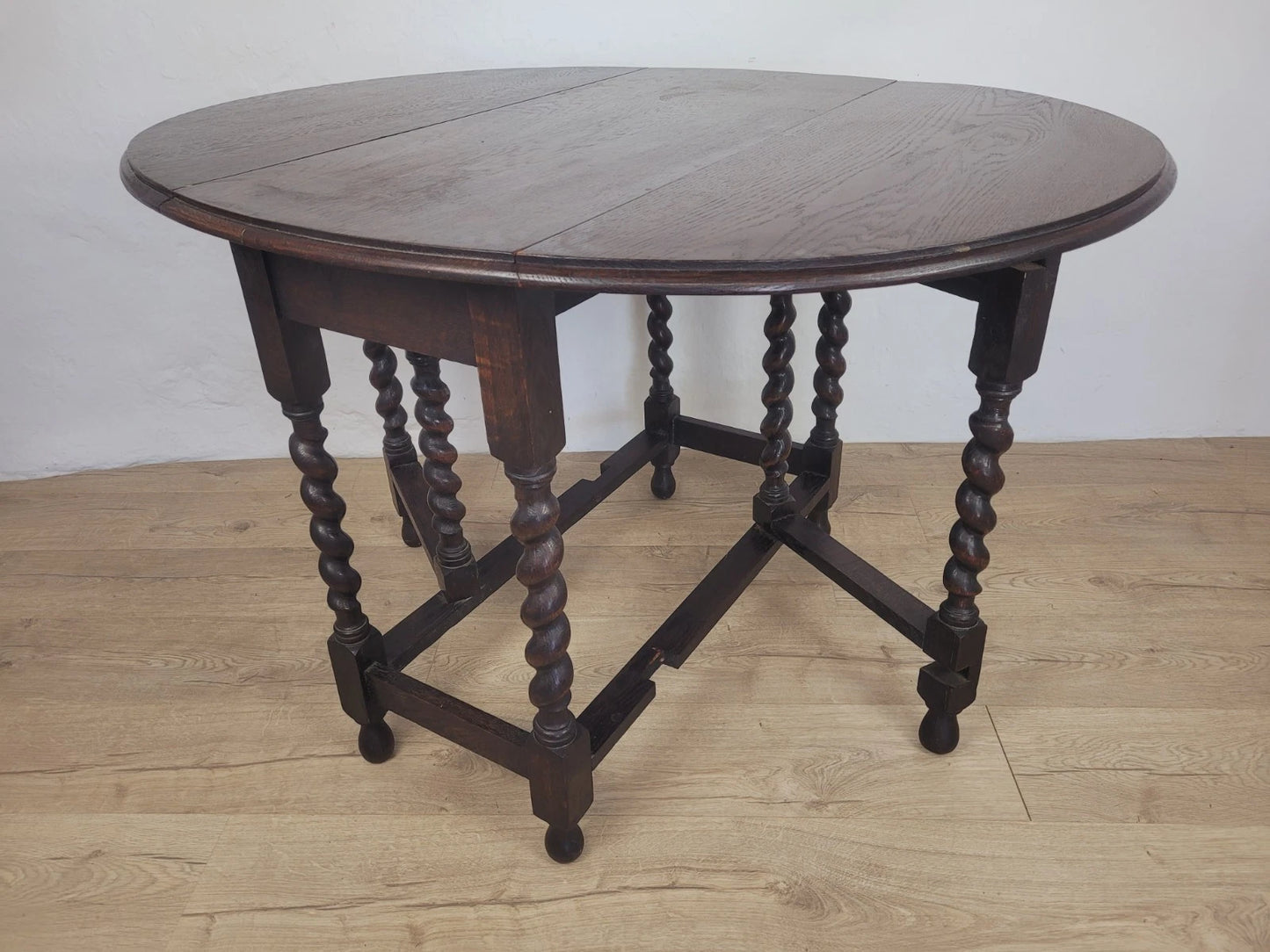 Vintage Drop Leaf Table Gateleg Barley Twist Oak 1930's Delivery Available