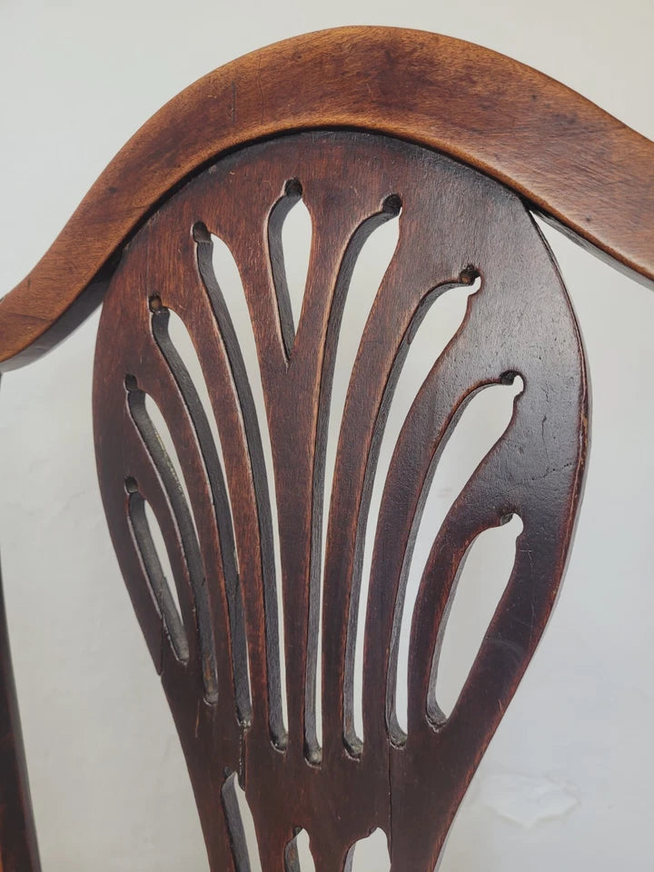Country Side Chair Pierced Back Victorian 19th Century Antique Postage Available