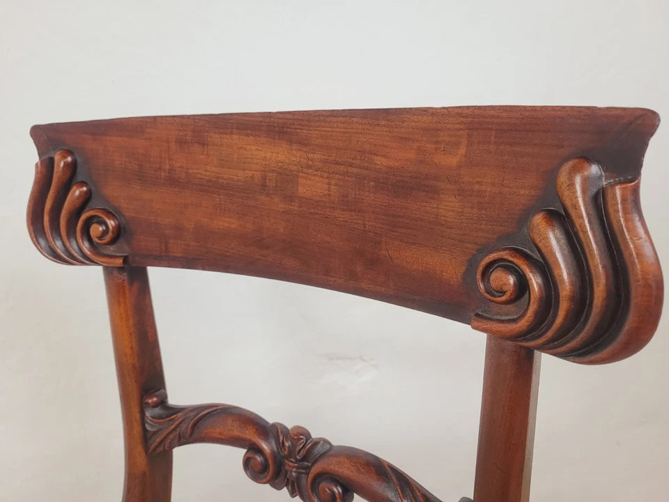 Victorian Bar Back Chair Floral Carved Needlepoint Antique Postage Available