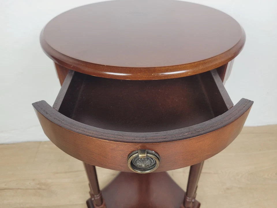 Vintage Occasional Table Circular Regency Style Drawer Postage Available