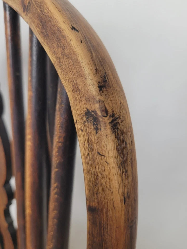 Kitchen Windsor Chair Victorian Country Wheel Back Elm Antique Postage Available