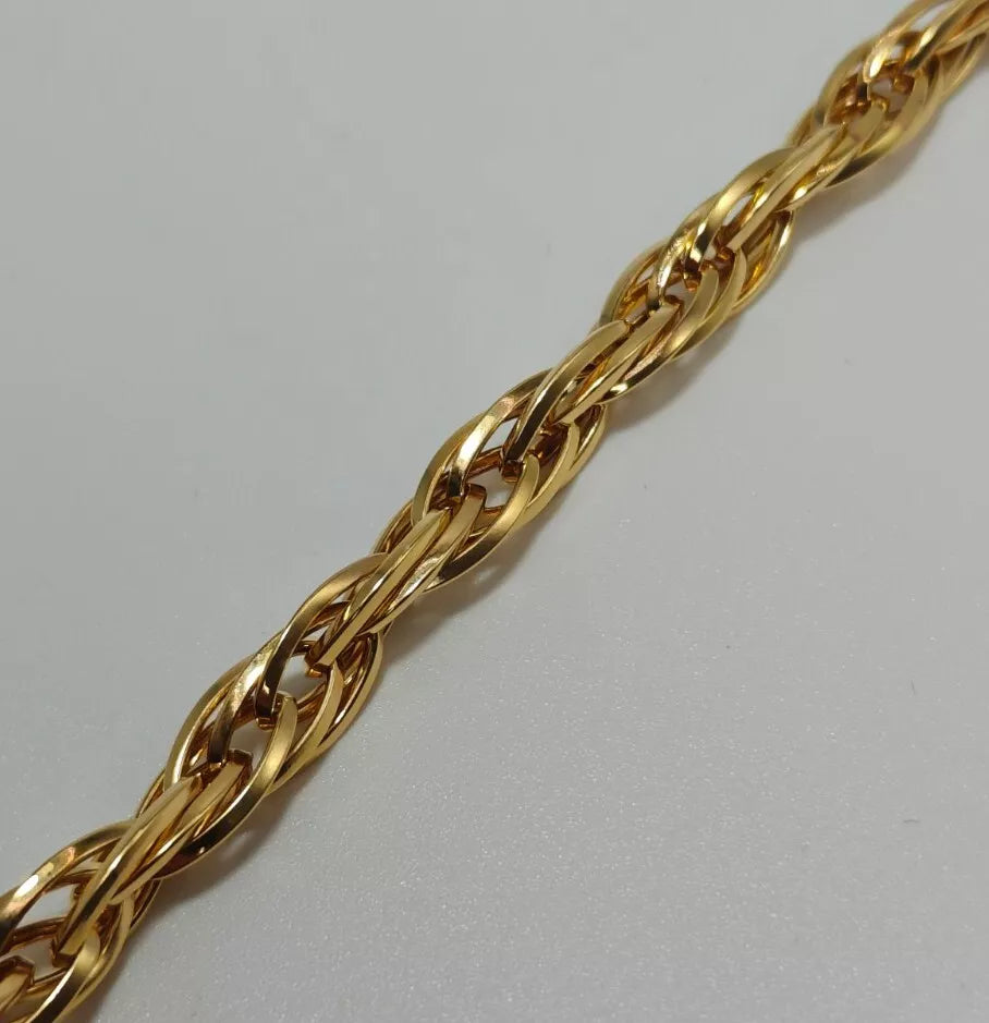 Rare Twisted Oval 9ct Gold Bracelet 7.5"