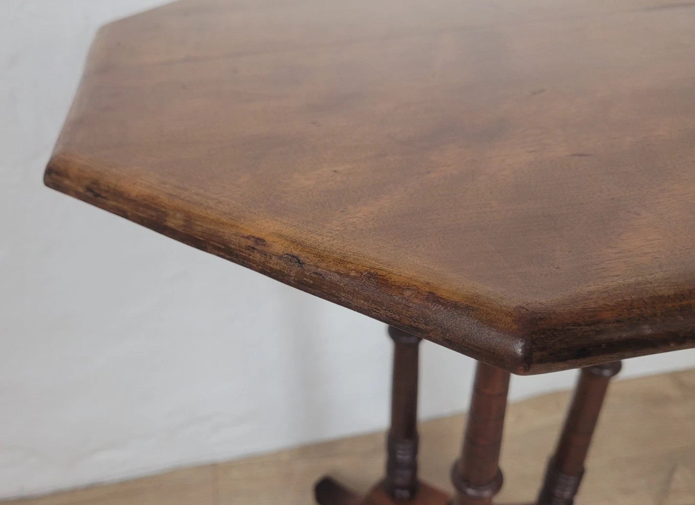 Victorian Octagonal Occasional Table Tripod English Mahogany Postage Available
