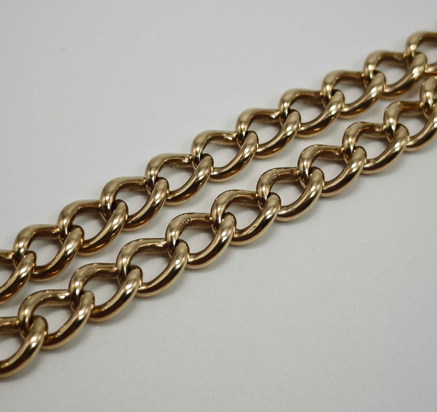 Vintage Padlock Heart Bracelet 9ct Yellow Gold Charm Curb Link 7.8 inches