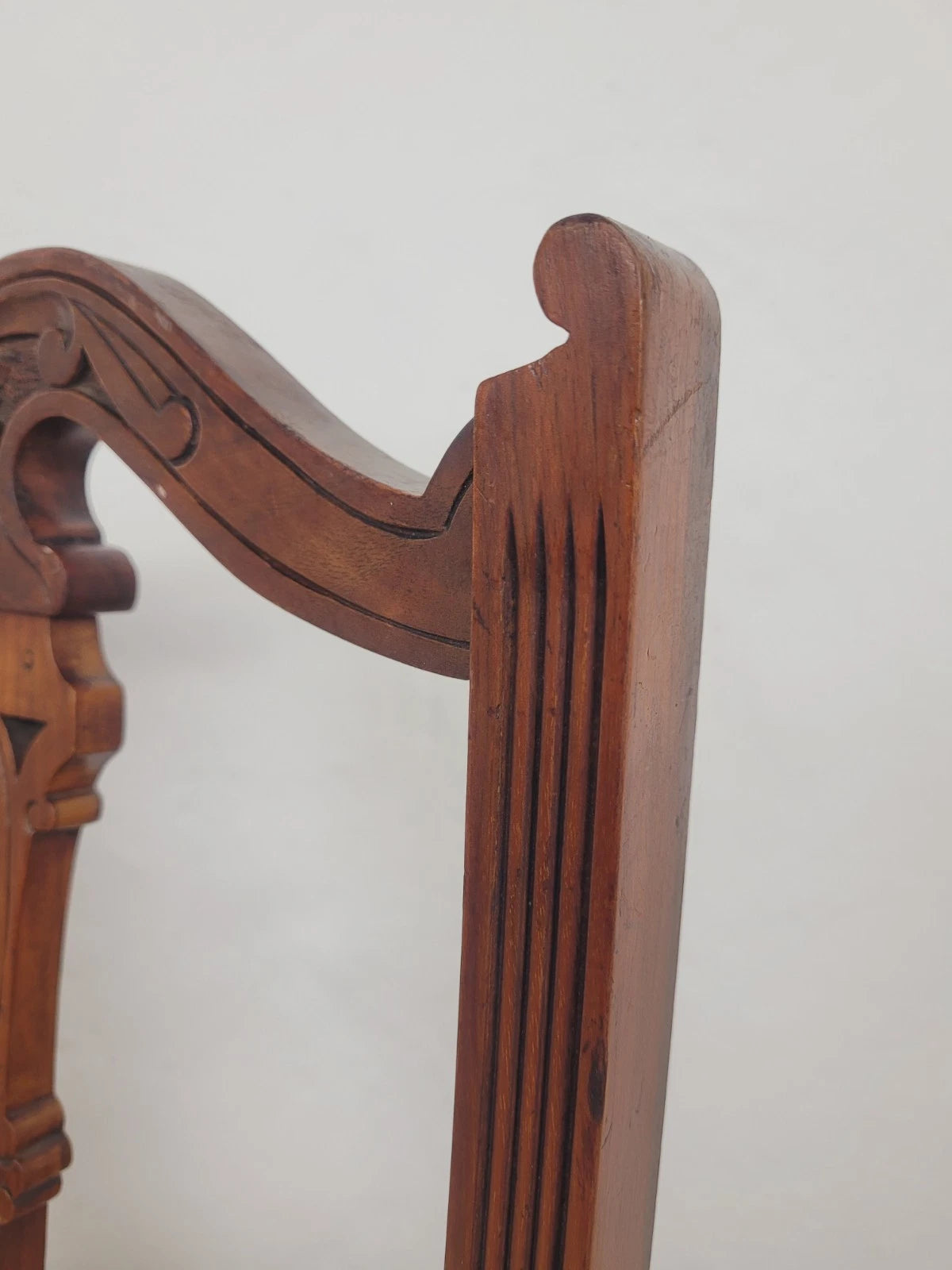 Edwardian Nursing Chair Carved Castors Upholstery Floral Postage Available