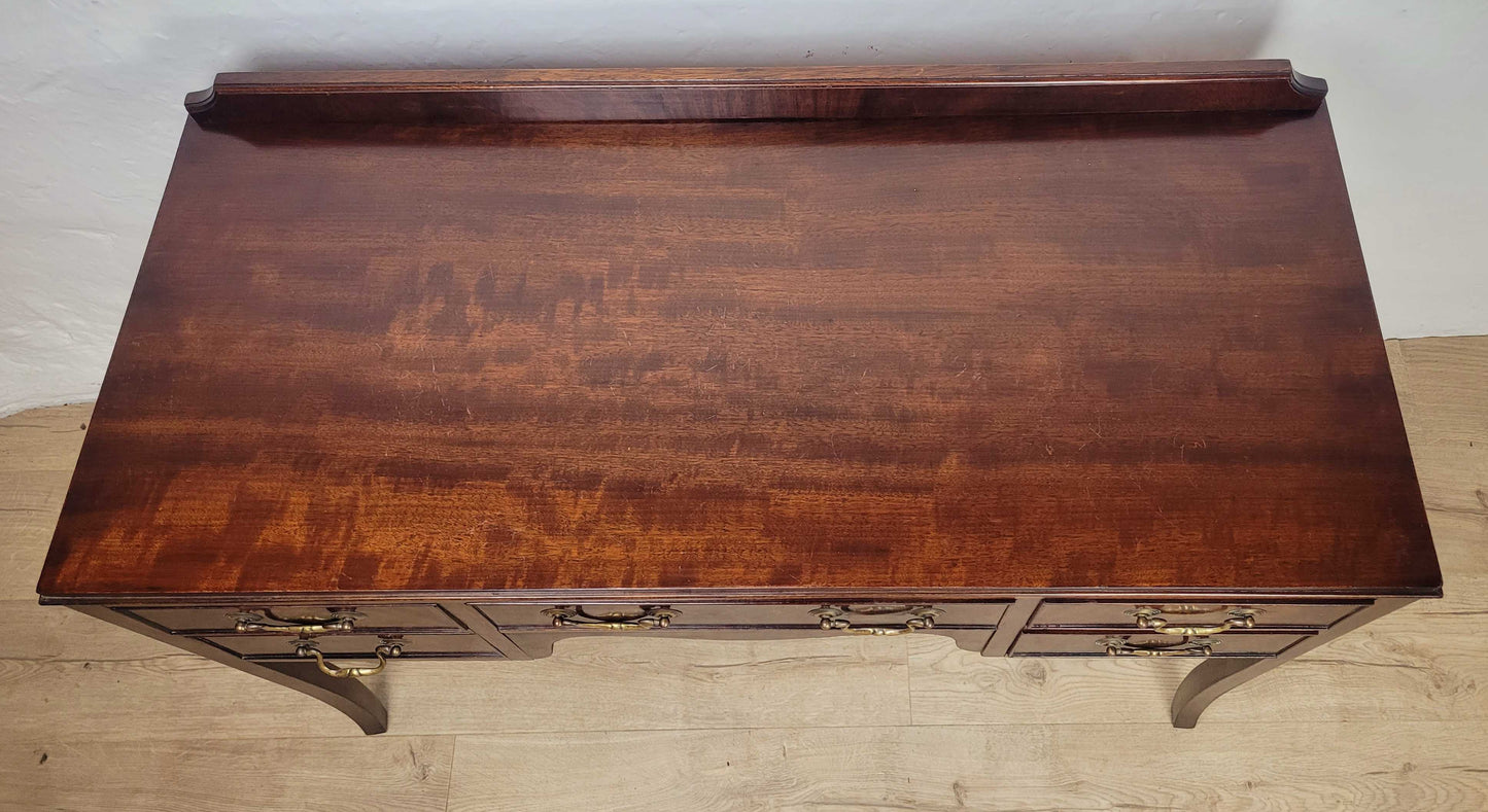 Vintage Ladies Writing Desk Mahogany 1950s Swan Neck Handles Delivery Available