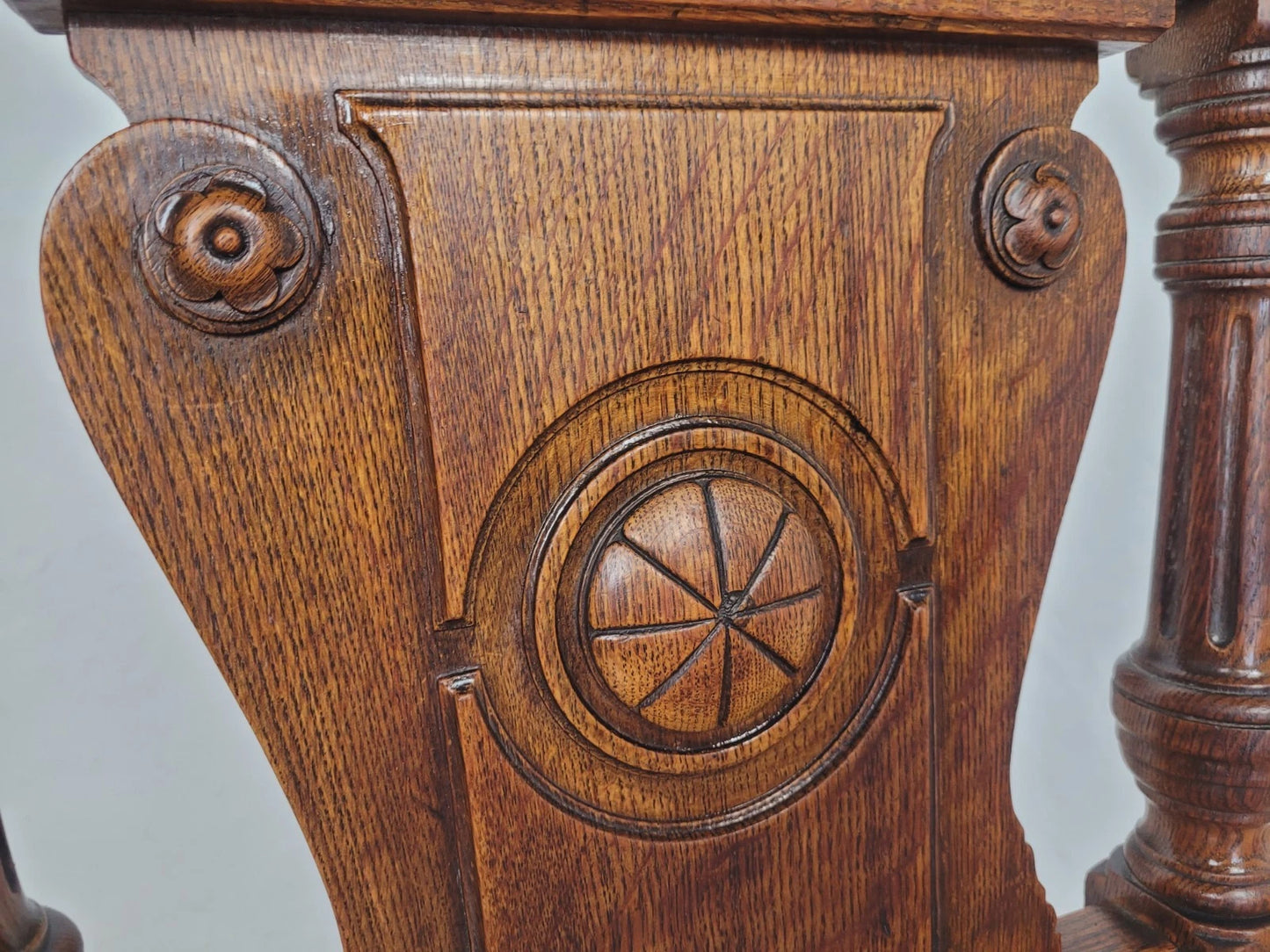 Victorian Hall Chair Oak Carved 19thC Antique English Postage Available