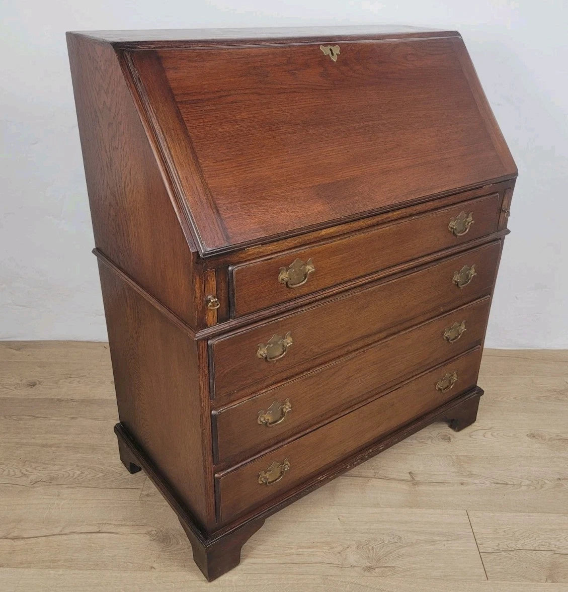 Oak Writing Bureau Desk Bevan Funnell Antique Style Handles Delivery Available