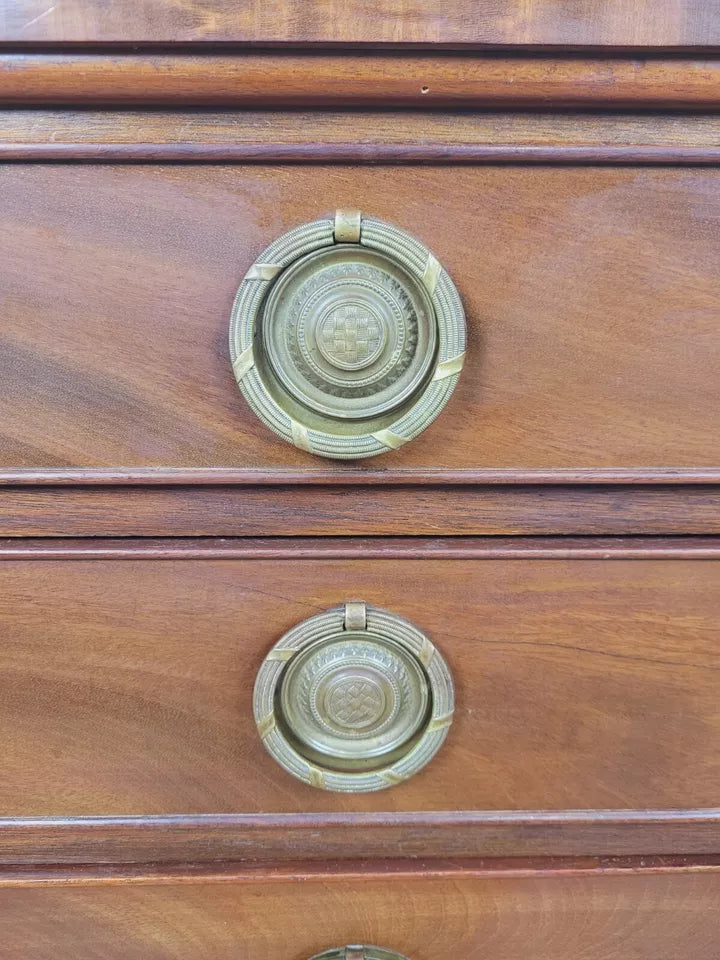 Regency Chest Of Drawers Brass Handles Mahogany Antique Postage Available