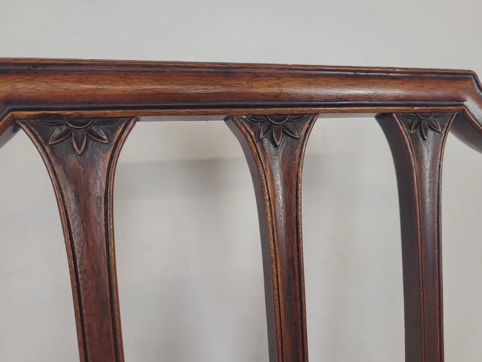 Victorian Dining Chairs Set 4 Carved Floral Upholstery 19thC Postage Available