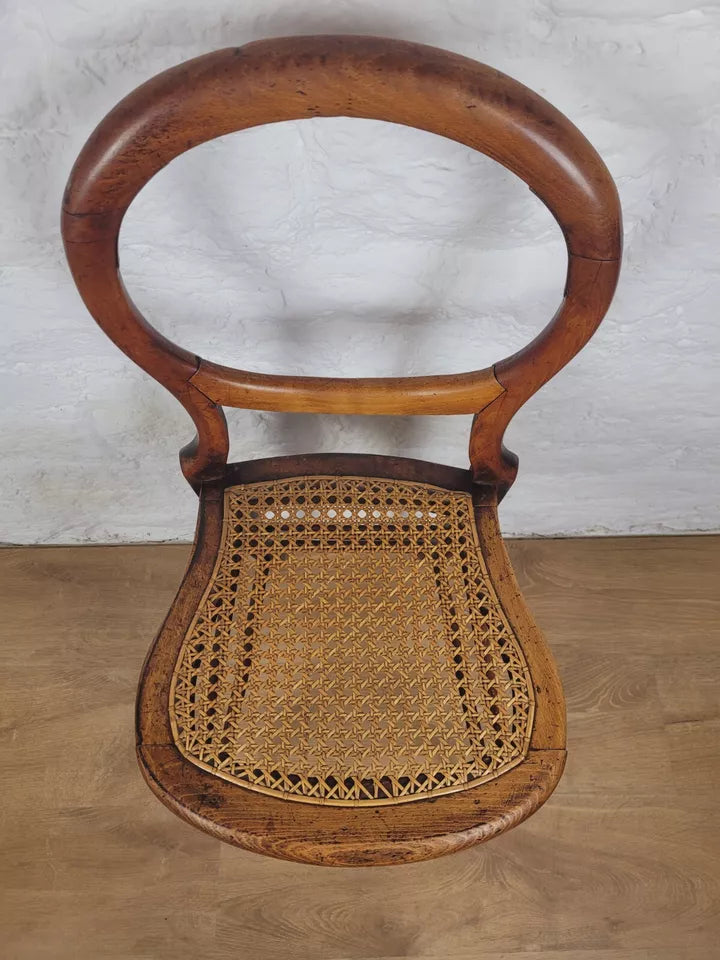 Victorian Child's High Chair Balloon Back Bergere Beech 19thC Postage Available