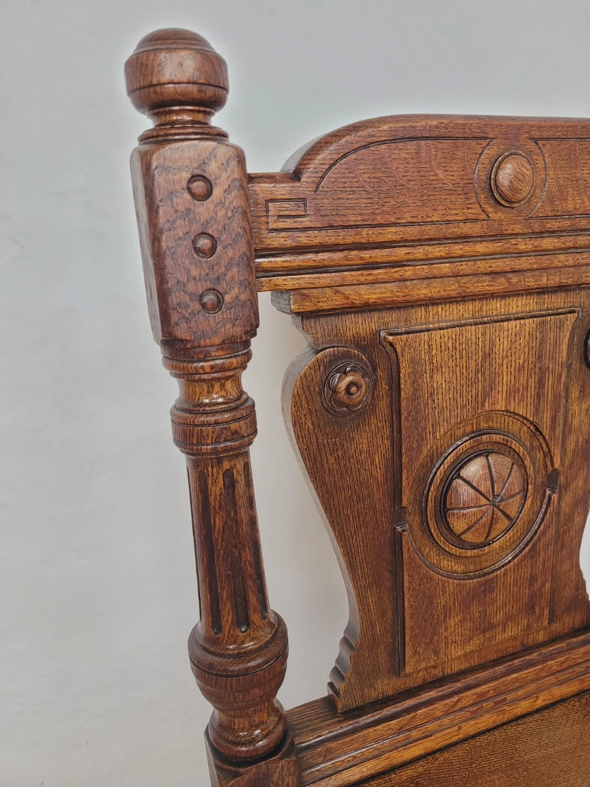 Victorian Hall Chair Oak Carved 19thC Antique English Postage Available